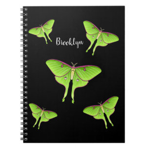 Luna Moth cartoon illustration Notebook