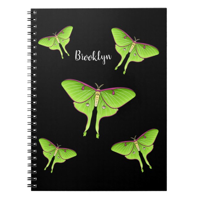 Luna Moth cartoon illustration  Notebook (Front)