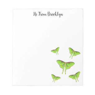 Luna Moth cartoon illustration Notepad