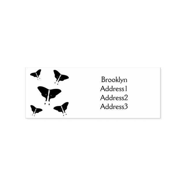 Luna Moth cartoon illustration  Rubber Stamp (Imprint)