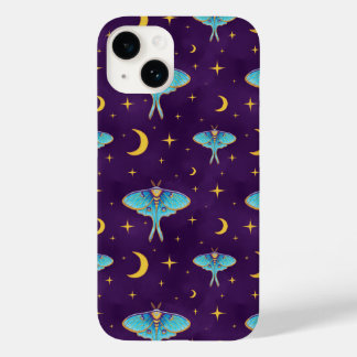 Luna Moth Celestial Moons & Stars Purple Case-Mate iPhone 14 Case