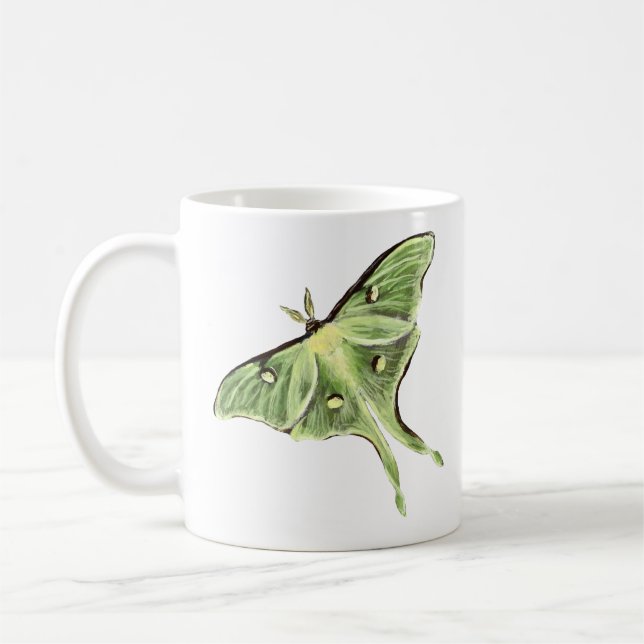 Luna Moth Ceramic Mug (Left)