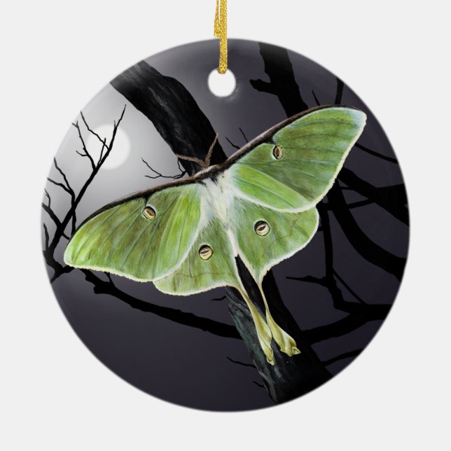 Luna Moth Ceramic Ornament (Back)