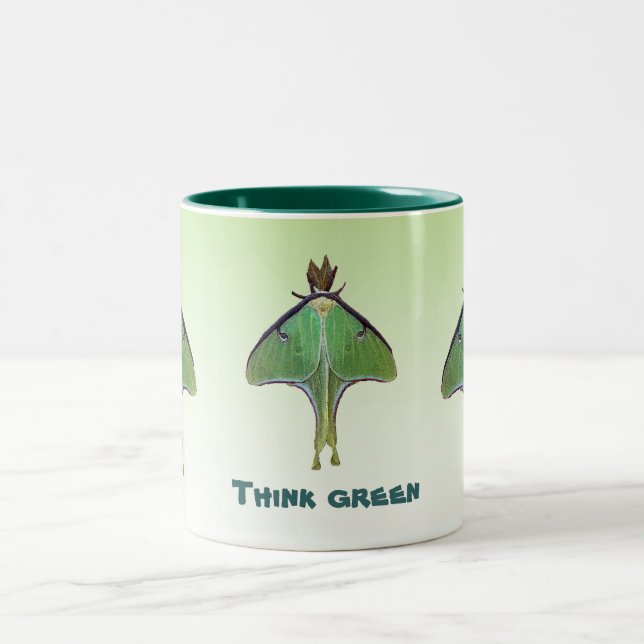 Luna Moth Earth Day Two-Tone Coffee Mug (Center)