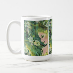 Luna moth fairy art by Renee Lavoie Coffee Mug