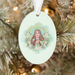 Luna moth fairy art by Renee Lavoie Ornament