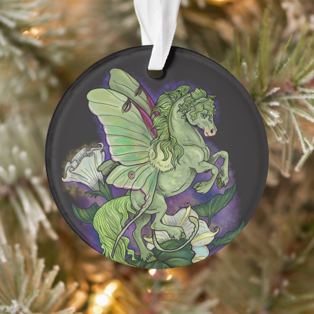 Luna Moth Fairy Horse Pegasus Ornement (Arbre)