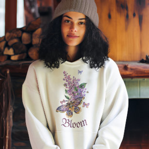 Luna Moth, Floral Moth Hoodie