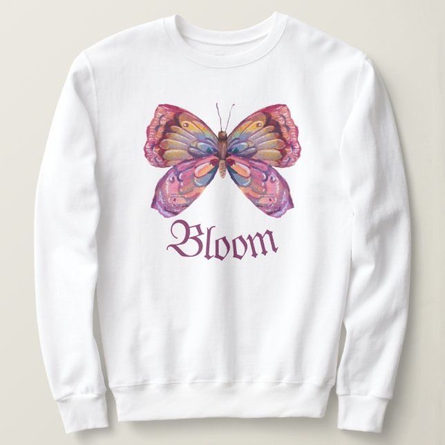 Luna Moth, Floral Moth Sweatshirt (Design Front)