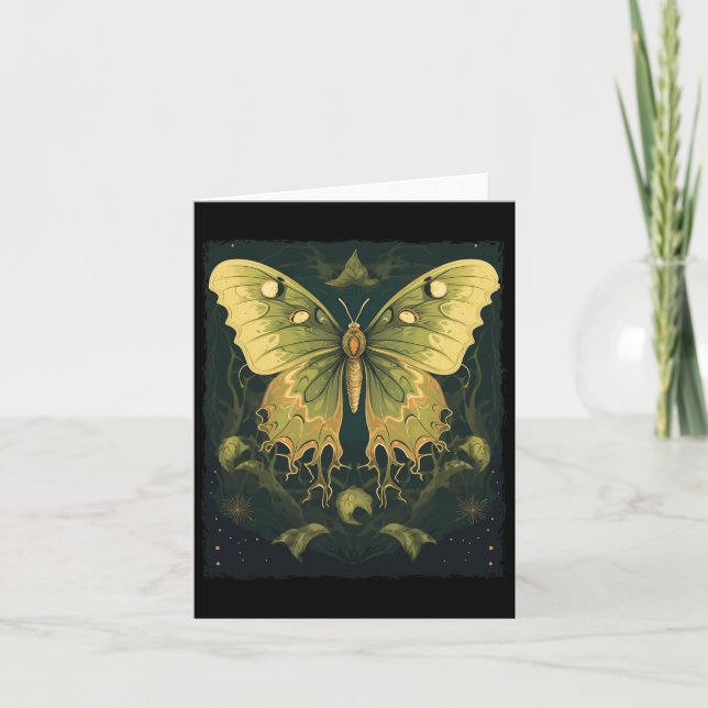 Luna Moth Halloween  Card (Front)