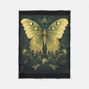 Luna Moth Halloween Fleece Blanket