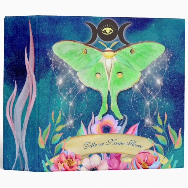 Luna Moth Magickal Night Journey Binder (Front/Spine)