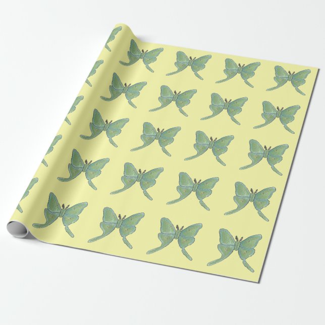 Luna Moth Matte Wrapping Paper, 30" x 6' Paper (Unrolled)