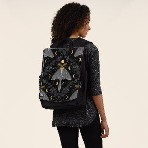 Luna moth, moon phases and ivy damask pattern backpack