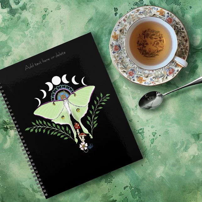 Luna Moth Moon Phases Black Planner (Creator Uploaded)