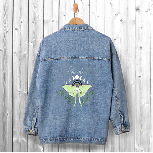 Luna Moth Moon Phases Denim Jacket