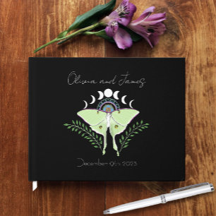Luna Moth Moon Phases Guest Book