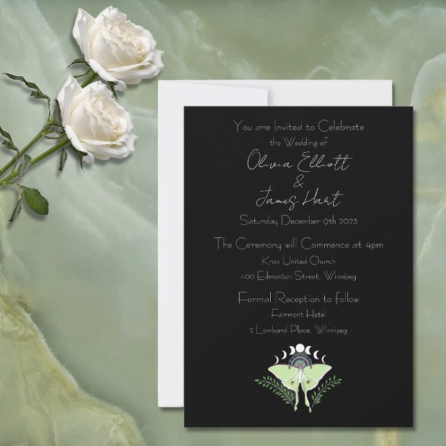 Luna Moth Moon Phases Invitation (Creator Uploaded)