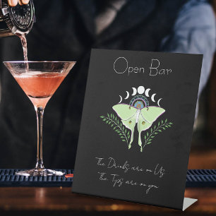 Luna Moth Moon Phases Pedestal Sign