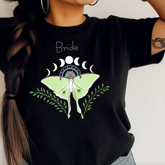Luna Moth Moon Phases Staggette T-Shirt (Creator Uploaded)