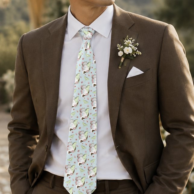 Luna Moth Moon White Cat Green Tie (Creator Uploaded)