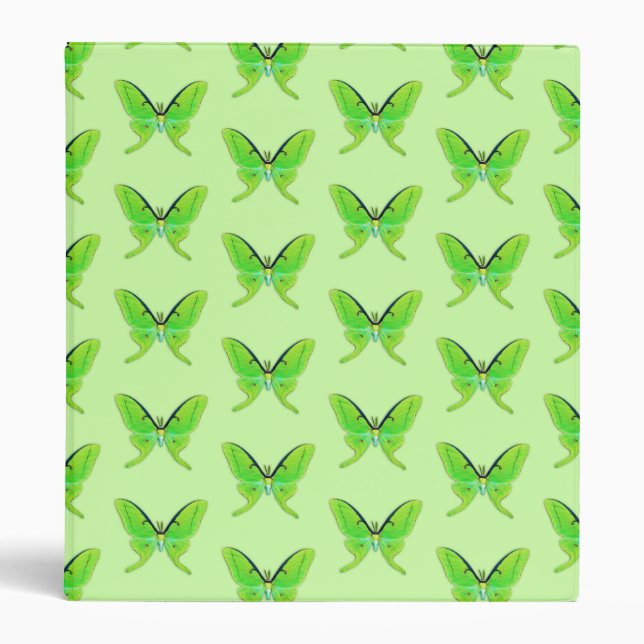 Luna moth on a pale green background binder (Front)