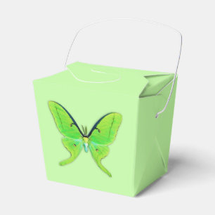 Luna moth on a pale green background favor box