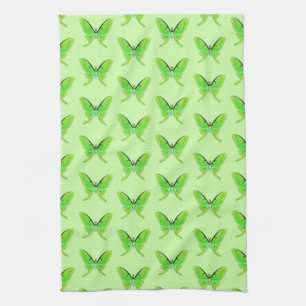 Luna moth on a pale green background kitchen towel