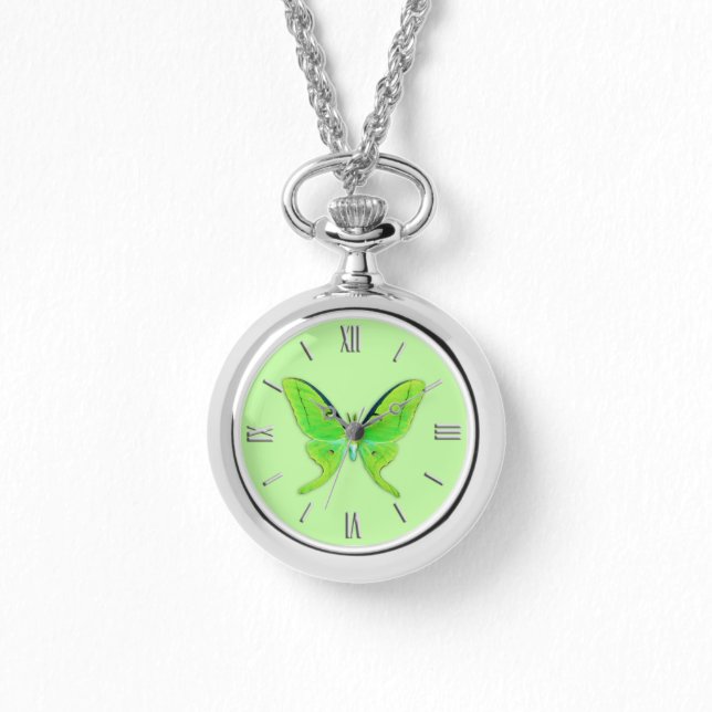 Luna moth on a pale green background watch (Front)