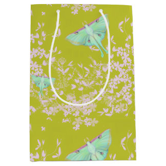 Luna Moth on Lime Medium Gift Bag