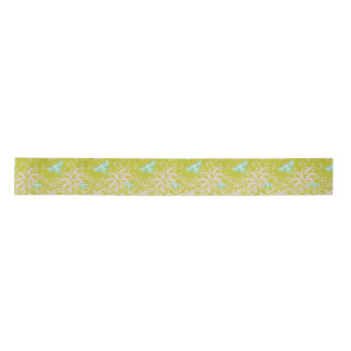 Luna Moth on Lime Ribbon Satin Ribbon