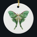 Luna Moth Ornament<br><div class="desc">A digital collage, created from original photos of a graceful, green Luna Moth. Shown on a customizable white background.</div>