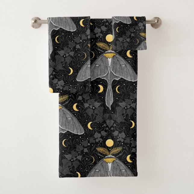 Luna moth, phases de lune et lierre damassé patron (En situation)