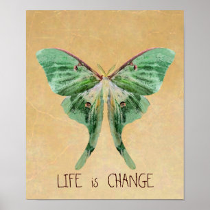 Luna Moth Print Life is Change