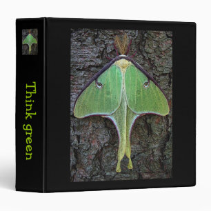 Luna Moth Think Green Binder
