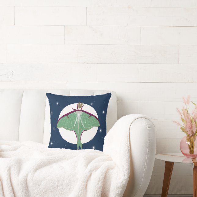 Luna Moth Throw Pillow (Couch)