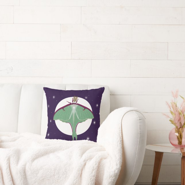 Luna Moth Throw Pillow (Couch)