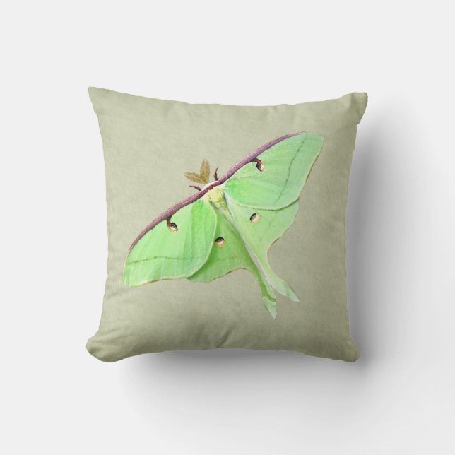 Luna Moth Throw Pillow (Front)