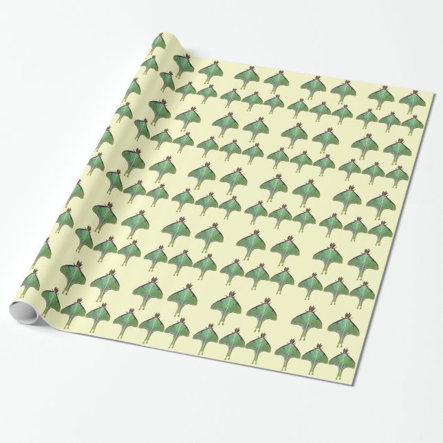 Luna Moth Wrapping Paper (Unrolled)