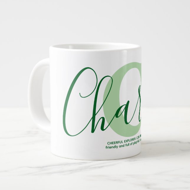 Luna Name Meaning Monogram  Large Coffee Mug (Front Left)
