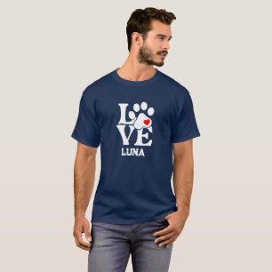 Luna Puppy Love on Navy Blue Custom T-Shirt