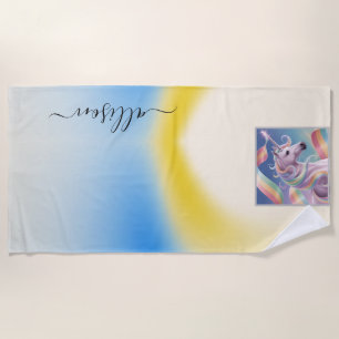 Luna Rainbow’s Magical Birthday Beach Towel