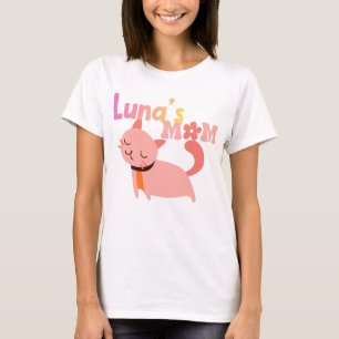 Luna’s Mom Cute Cat Lover Gift   Personalized Cat  T-Shirt