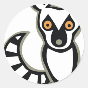 LUNA the LEMUR Classic Round Sticker