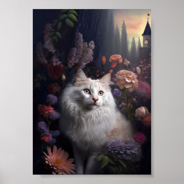 Luna the Turkish Angora Cat Poster (Front)