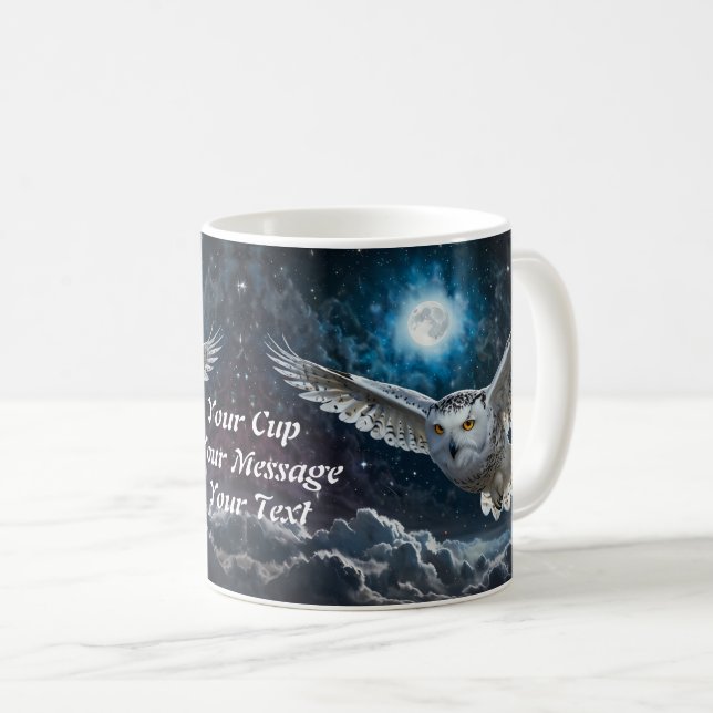 Lunar Ascent: Moonlight Flight of the Owl Coffee Mug (Front Right)