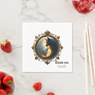 Lunar Balance – Where Shadows Embrace the Light.  Napkin