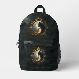 Lunar Balance – Where Shadows Embrace the Light.  Printed Backpack