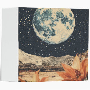 Lunar Bloom Over Sandy Peaks Binder