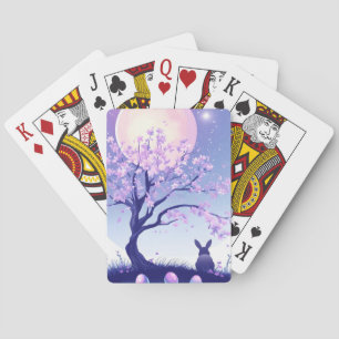 Lunar Bunny Night Playing Cards